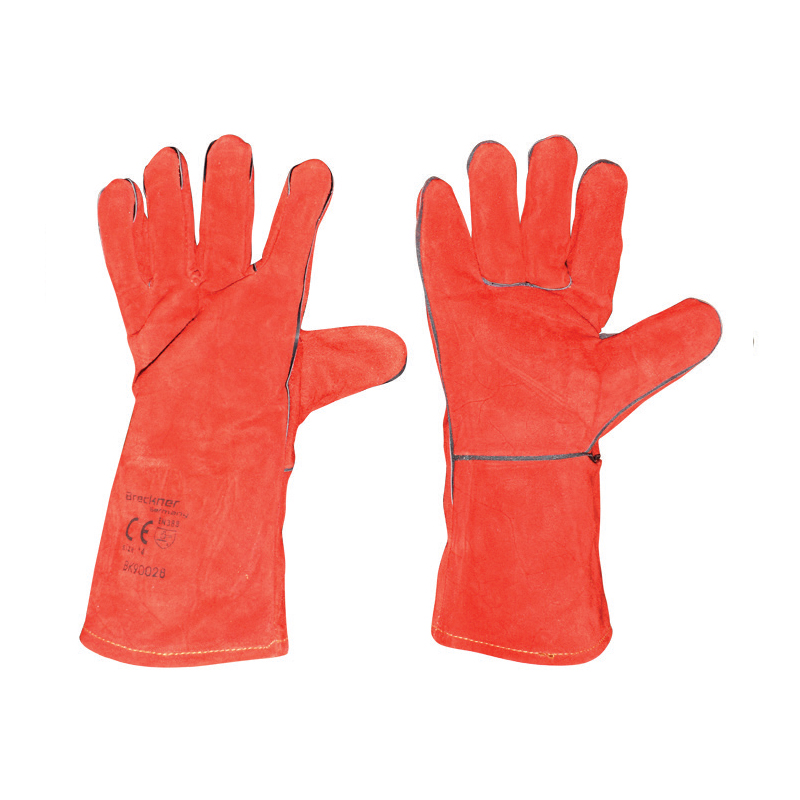 Manusi pentru sudura piele spalt rosii marimea 14 Breckner Germany