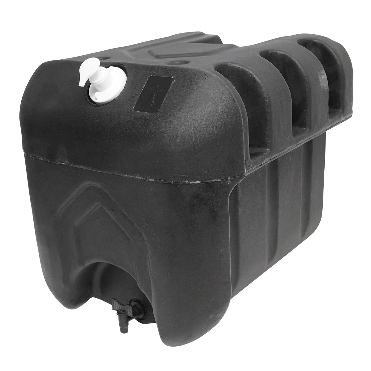 Rezervor apa 50L cu robinet si dozator de sapun 250ml. plastic negru 420x440x400 mm