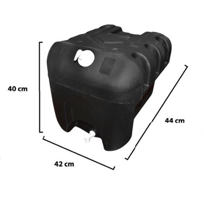 Rezervor apa 50L cu robinet si dozator de sapun 250ml. plastic negru 420x440x400 mm - imagine 2