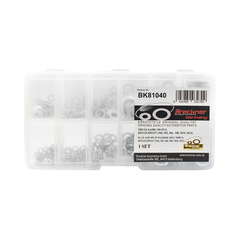 Trusa saibe M4, M5, M6,  M8, M10, M12 DIN125/DIN127 350 piese Breckner Germany - imagine 3