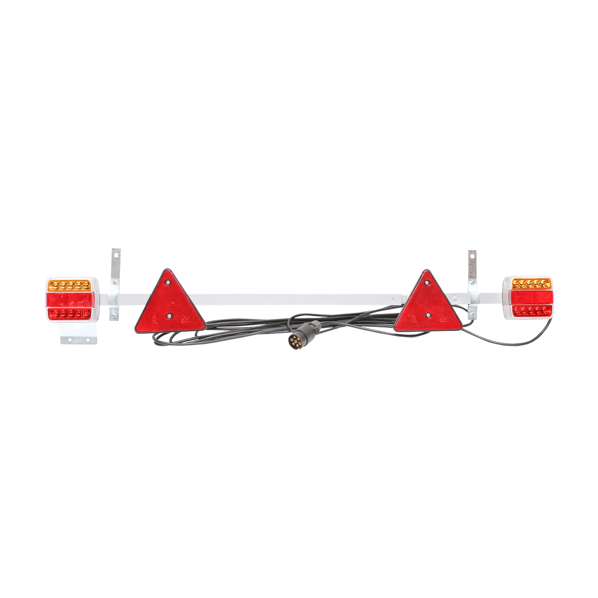 Bara remorca ajustabila 1000-1600mm 2x lampa LED, 2x triunghi reflectorizant, cablu 6m si priza 7 pini 12/24V - imagine 2