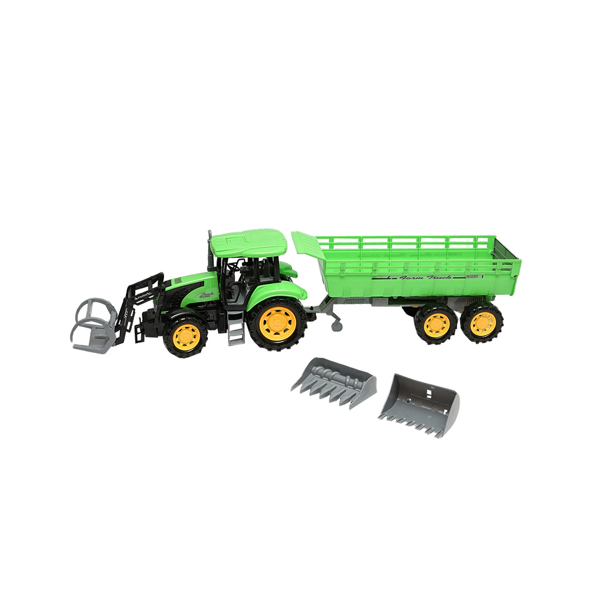 Jucarie tractor cu incarcator frontal si remorca - imagine 2