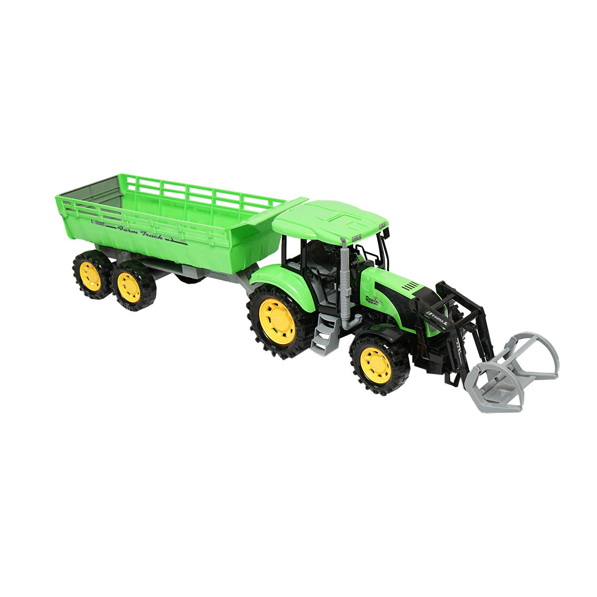 Jucarie tractor cu incarcator frontal si remorca - imagine 6