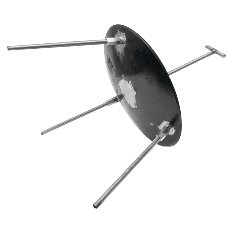 Disc pentru gratar simplu din otel cu 3 picioare si maner, 46cm, cu stanta UTB - imagine 3
