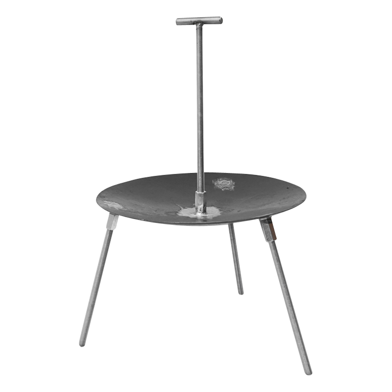 Disc pentru gratar simplu din otel cu 3 picioare si maner, 46cm, cu stanta UTB - imagine 4