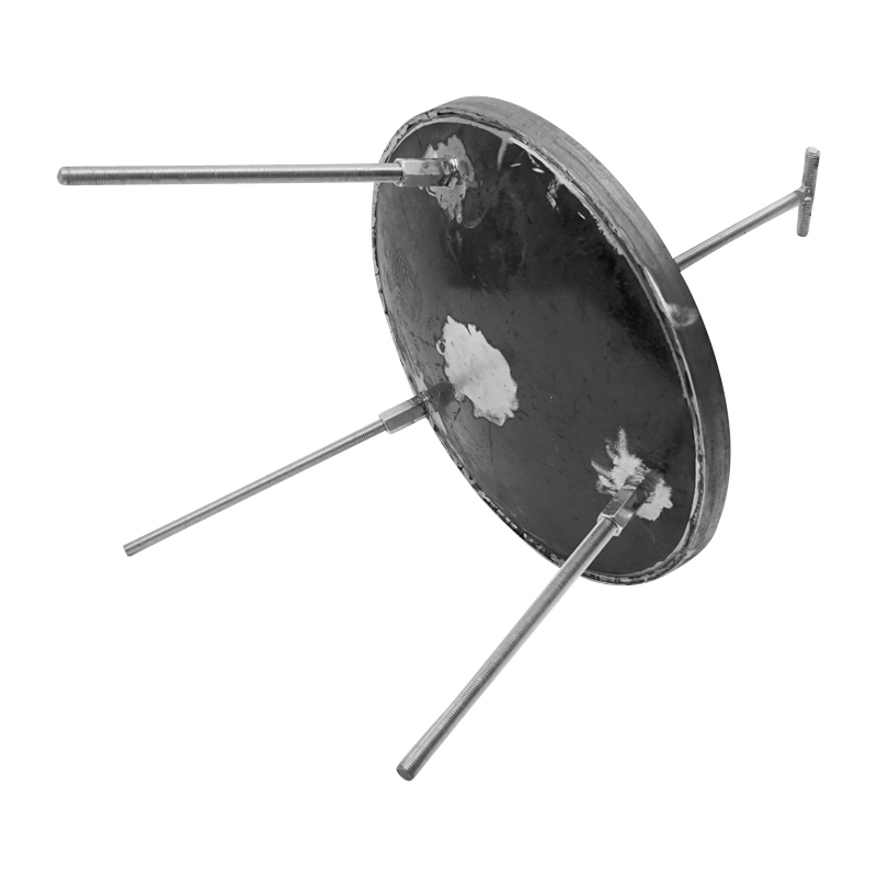 Disc pentru gratar cu margine din otel, 3 picioare si maner, 460 mm, cu stanta UTB - imagine 2