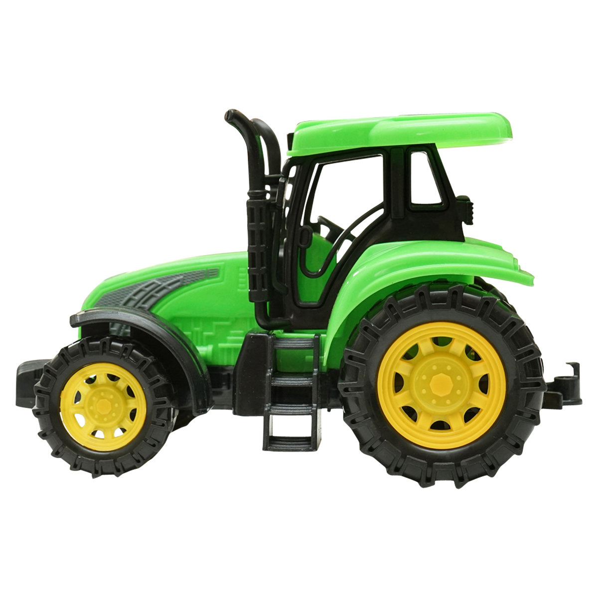 Camion galben cu detalii autentice de tip trailer pe baterii impreuna cu tractor verde de jucarie - imagine 10