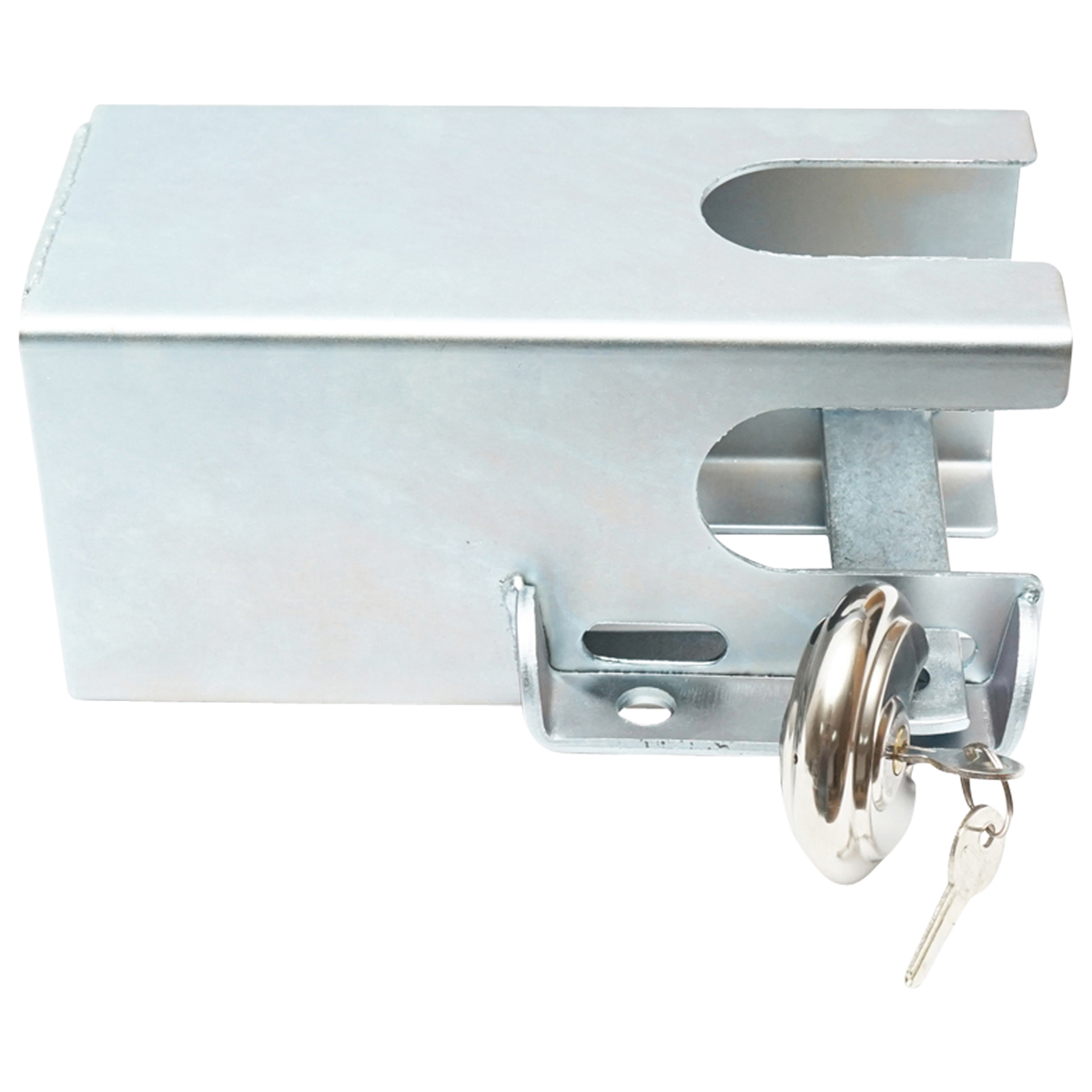 Blocaj antifurt metalic inoxidabil cu doua chei, 110x110x217mm pentru cupla remorcare Breckner Germany - imagine 5