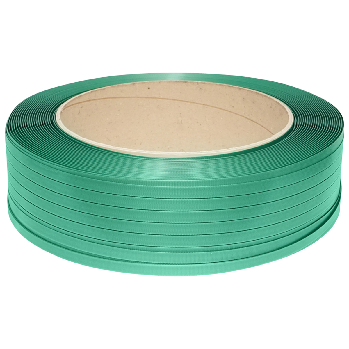 Banda de legat PET poliester, 19x1mm, verde, rola 1000m Breckner Germany
