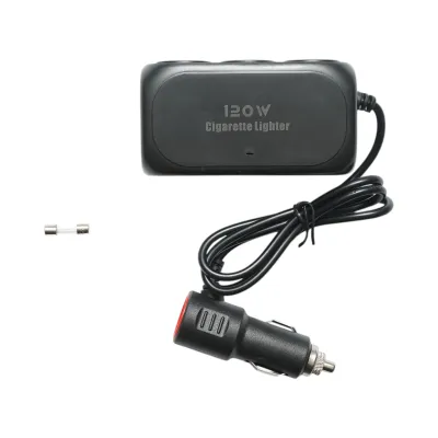 Adaptor bricheta auto tripla 12/24V cu 2 porturi USB 5V/2100mA negru - imagine 5