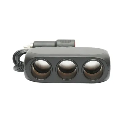 Adaptor bricheta auto tripla 12/24V cu 2 porturi USB 5V/2100mA negru - imagine 2