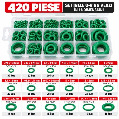 Trusa O-ring 420 piese culoare verde - imagine 2
