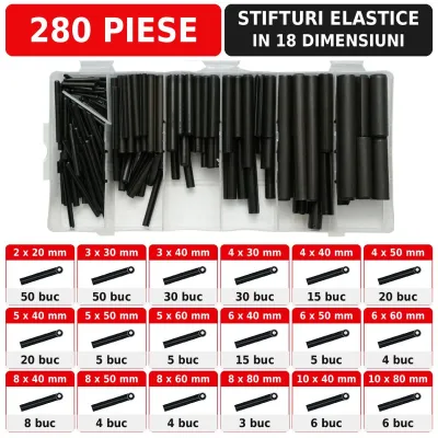 Trusa stifturi elastice 280 piese Breckner Germany - imagine 2