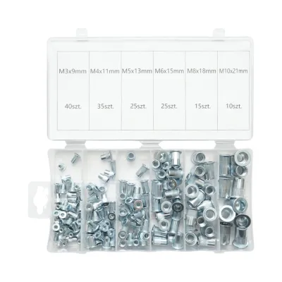 Trusa piulite nituibile cu guler din aluminiu 150 piese - imagine 2