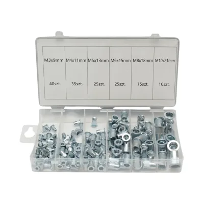 Trusa piulite nituibile cu guler din aluminiu 150 piese