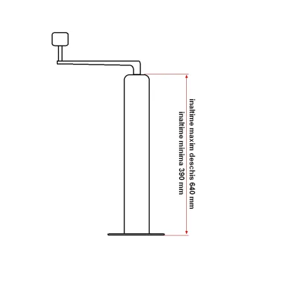 Picior de sprijin reglabil pentru remorca diametru 48mm inaltime minima 390mm, maxima 640mm - imagine 4