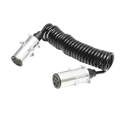 Cablu spiral 2.6m cu 2 stechere mama din metal, 7 pini pentru priza auto remorca Breckner Germany - imagine 2