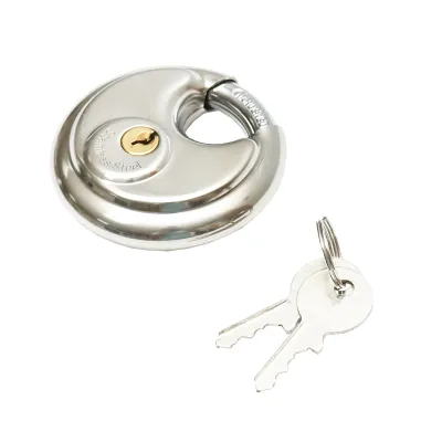 Lacat tip disc din otel inoxidabil cu 2 chei - imagine 2