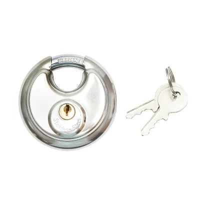 Lacat tip disc din otel inoxidabil cu 2 chei