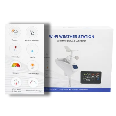 Statie meteo profesionala WIFI cu indice UV si luxmetru, distanta transmitere in camp deschis 100m