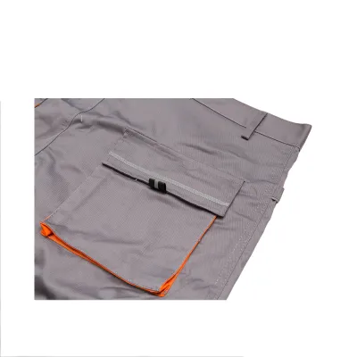 Pantaloni de lucru poliester cu bumbac 235g/m2, gri cu portocaliu marimea 58 Breckner Germany - imagine 8