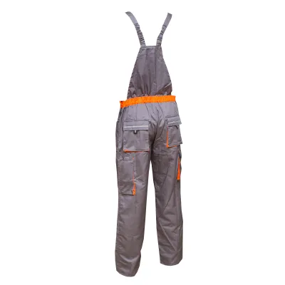 Salopeta cu pieptar de lucru, gri/portocaliu marimea 52, poliester cu bumbac 235g/m2 Breckner Germany - imagine 3