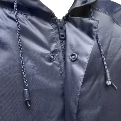 Pelerina cu gluga impermeabila XXL din poliester cu membrana PVC fante de aerisire, 2 buzunare si fermoar navy blue Breckner Germany - imagine 7