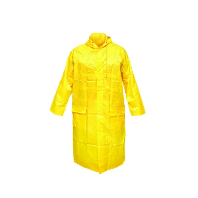 Pelerina cu gluga impermeabila XXL din poliester cu membrana PVC fante de aerisire, 2 buzunare si fermoar galben Breckner Germany	 - imagine 3