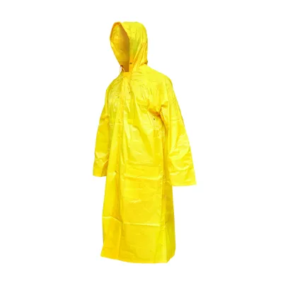 Pelerina cu gluga impermeabila XXL din poliester cu membrana PVC fante de aerisire, 2 buzunare si fermoar galben Breckner Germany	 - imagine 2