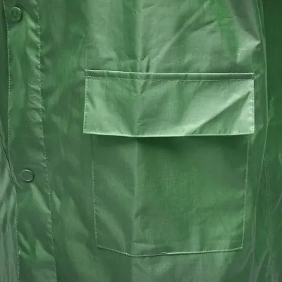 Pelerina cu gluga impermeabila XL din poliester cu membrana PVC fante de aerisire, 2 buzunare si fermoar verde Breckner Germany - imagine 5