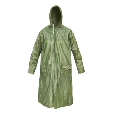 Pelerina cu gluga impermeabila XXL din PVC, 2 buzunare, inchidere cu capse, verde inchis Breckner Germany
