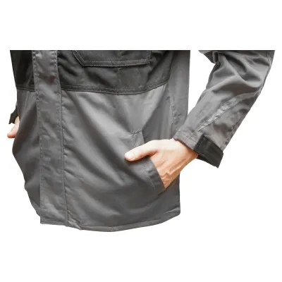 Jacheta de lucru, poliester cu bumbac, gri cu negru, L Breckner Germany - imagine 8