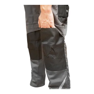 Pantaloni de lucru, poliester cu bumbac, gri cu negru, M Breckner Germany - imagine 5