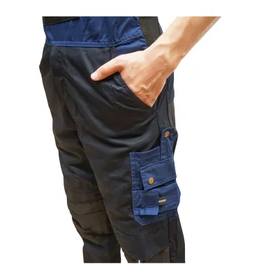 Pantaloni de lucru cu pieptar, salopeta din poliester cu bumbac, albastru navy, XXL Breckner Germany - imagine 6