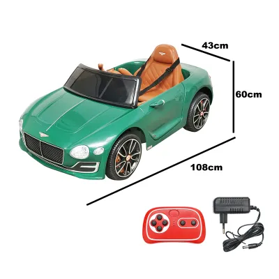 Masinuta electrica cu acumulator si telecomanda Bentley verde 6V/7Ah JE1166