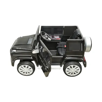 Masinuta electrica cu baterie 6V/7Ah si telecomanda pentru copii Mercedes G500 JJ2077 negru cu scaun piele - imagine 6