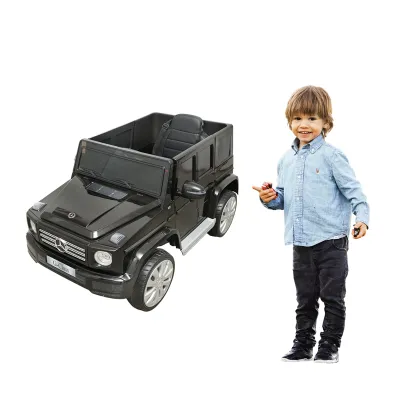 Masinuta electrica cu baterie 6V/7Ah si telecomanda pentru copii Mercedes G500 JJ2077 negru cu scaun piele - imagine 2