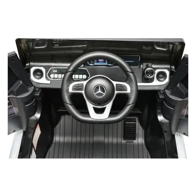 Masinuta electrica cu baterie 6V/7Ah si telecomanda pentru copii Mercedes G500 JJ2077 negru cu scaun piele - imagine 8