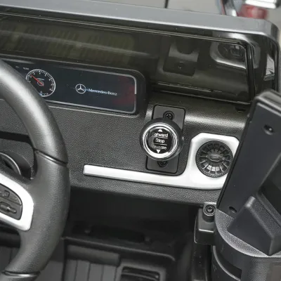 Masinuta electrica cu baterie 6V/7Ah si telecomanda pentru copii Mercedes G500 JJ2077 negru cu scaun piele - imagine 3