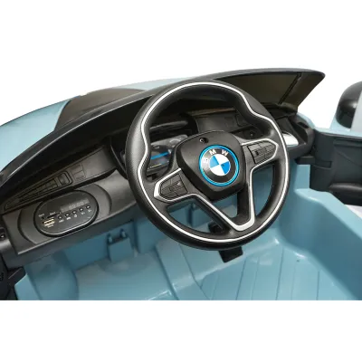 Masinuta electrica cu telecomanda pentru copii BMW i8 coupe 6V/7Ah JE1001 cu scaun piele - imagine 10