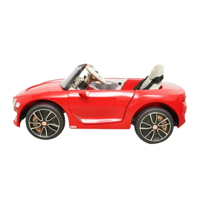 Masinuta electrica cu acumulator si telecomanda pentru copii Bentley rosie 6V/7Ah JE1166 scaun piele - imagine 3