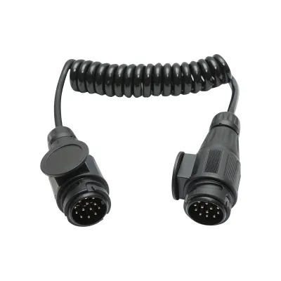 Cablu spiralat remorca 2.2m cu 2 fise tata 13 pini, 8 fire Breckner Germany