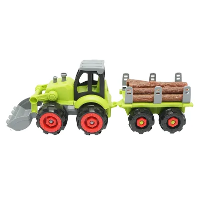 Jucarie tractor cu remorca tip Montessori pentru copii +3 ani - imagine 2