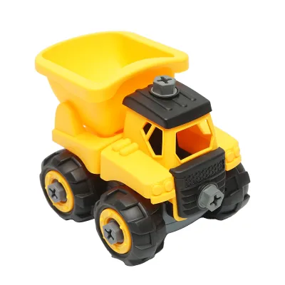Jucarie camion galben tip Montessori pentru copii +3 ani - imagine 4
