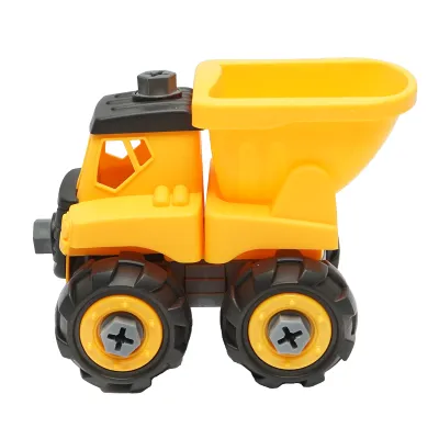 Jucarie camion galben tip Montessori pentru copii +3 ani - imagine 2