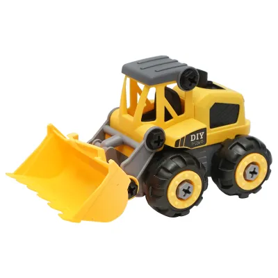 Jucarie buldozer galben tip Montessori copii +3 ani - imagine 5