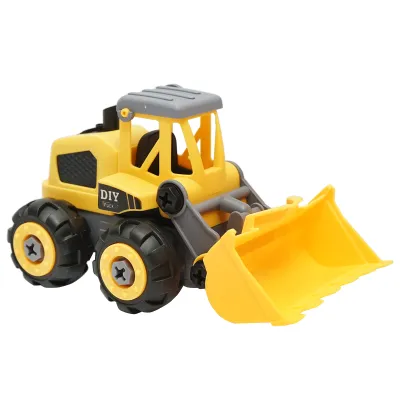 Jucarie buldozer galben tip Montessori copii +3 ani - imagine 4