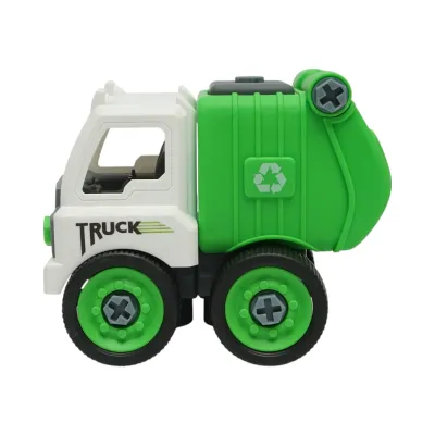 Jucarie tip Montessori, Masina de gunoi verde pentru copii +3 ani - imagine 4