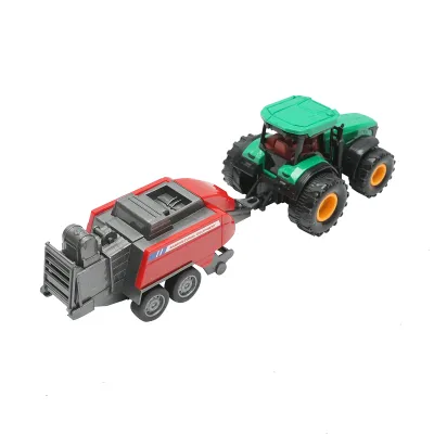Tractor verde cu remorca, 304x85x83mm jucarie copii +3 ani - imagine 4