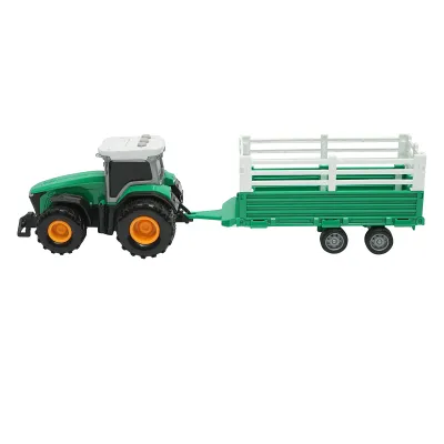 Tractor verde cu remorca, 304x85x83mm jucarie copii +3 ani - imagine 2